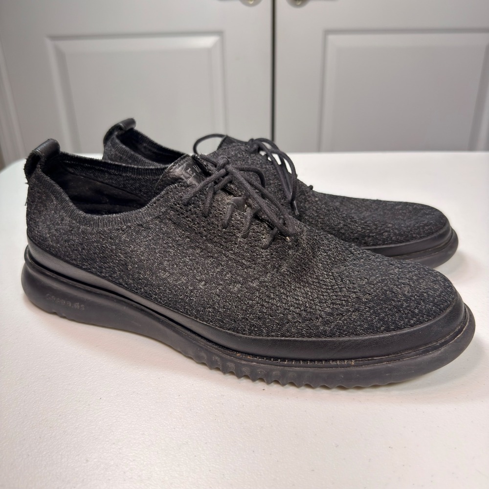Cole Haan 2.Zerogrand Stitchlite Oxford Black Knit Dress Sneakers Mens 9.5 M
